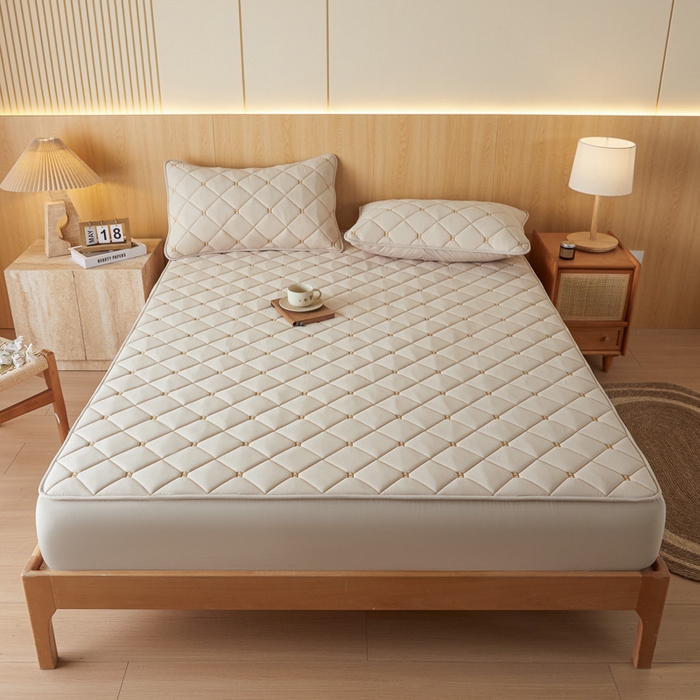 91家纺网 家纺一手货源 找家纺 芬晴家纺 2025新款A类母婴全棉H水洗棉床笠 H-浅卡