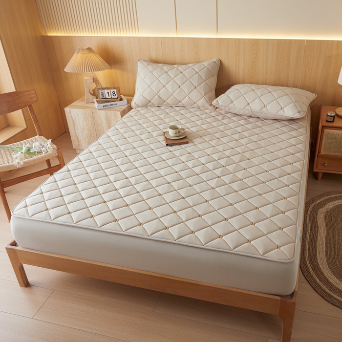 91家纺网 家纺一手货源 找家纺 芬晴家纺 2025新款A类母婴全棉H水洗棉床笠 H-浅卡