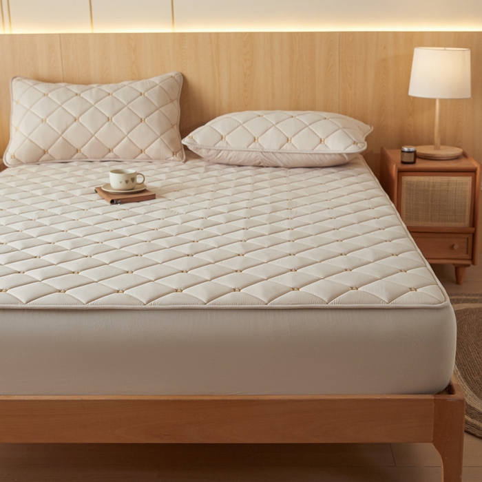 91家纺网 家纺一手货源 找家纺 芬晴家纺 2025新款A类母婴全棉H水洗棉床笠 H-浅卡