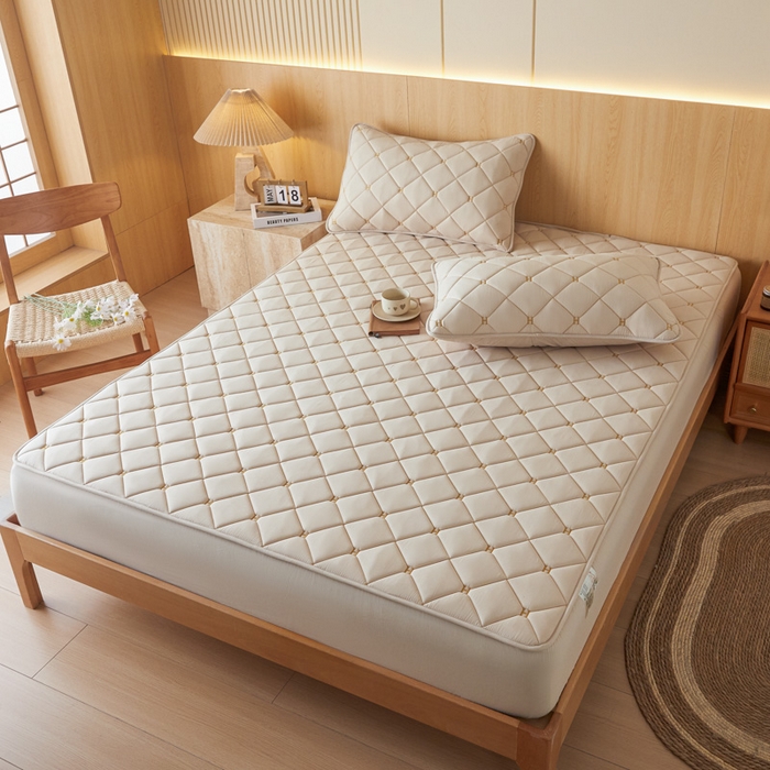 91家纺网 家纺一手货源 找家纺 芬晴家纺 2025新款A类母婴全棉H水洗棉床笠 H-浅卡