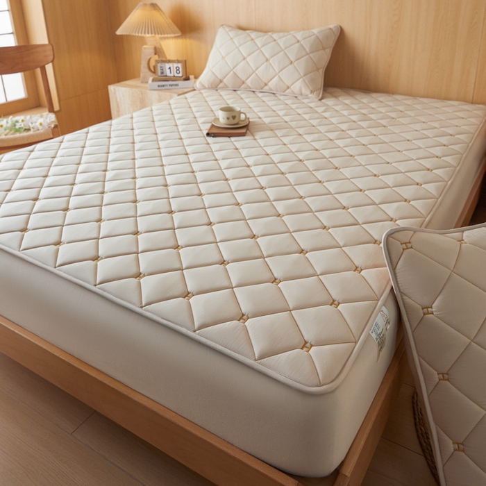 91家纺网 家纺一手货源 找家纺 芬晴家纺 2025新款A类母婴全棉H水洗棉床笠 H-浅卡