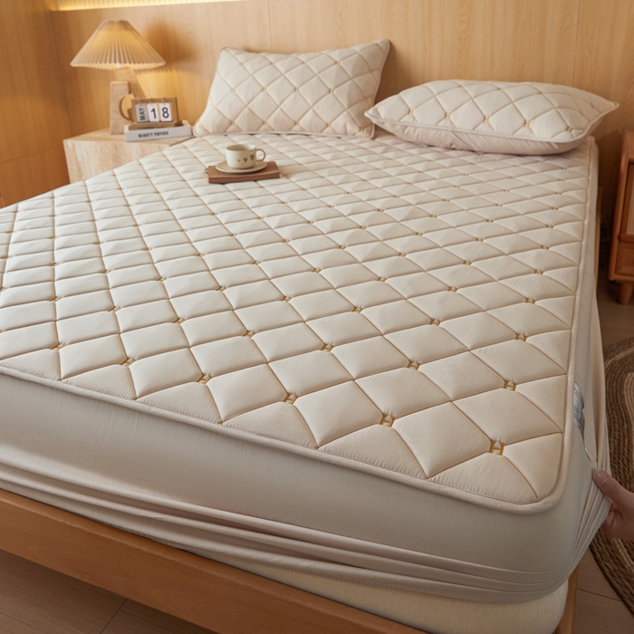 91家纺网 家纺一手货源 找家纺 芬晴家纺 2025新款A类母婴全棉H水洗棉床笠 H-浅卡