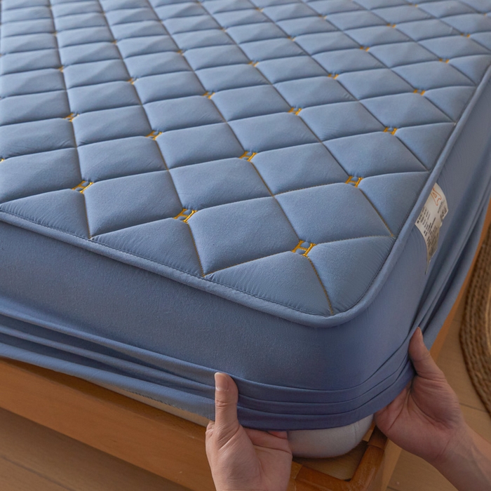 芬晴家纺 2025新款A类母婴全棉H水洗棉床笠 H-雾蓝