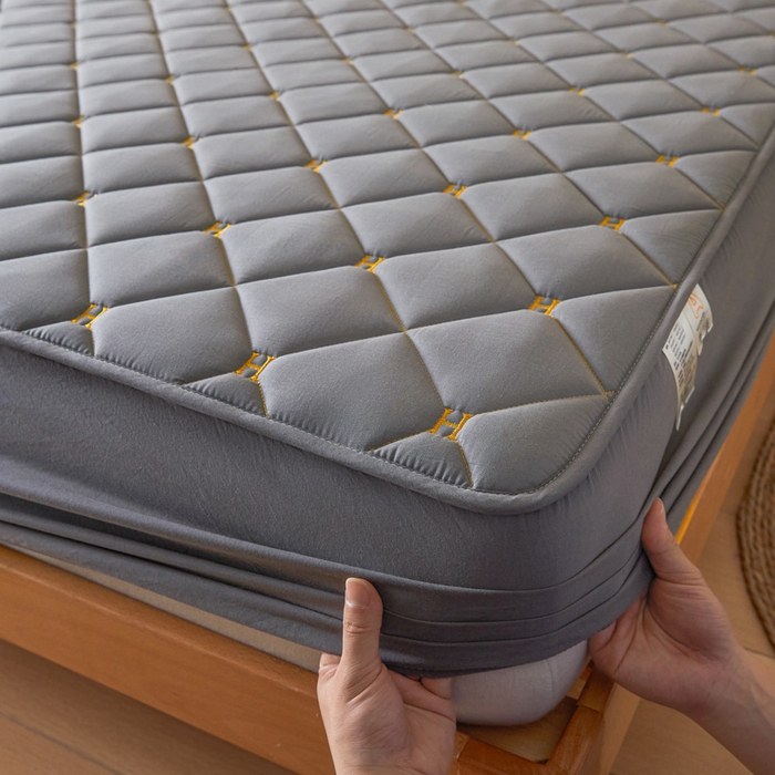 芬晴家纺 2025新款A类母婴全棉H水洗棉床笠 H-岩灰