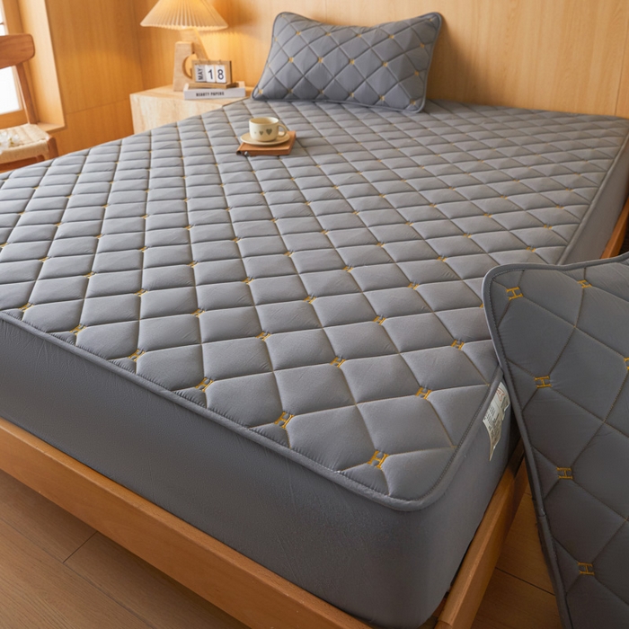 91家纺网 家纺一手货源 找家纺 芬晴家纺 2025新款A类母婴全棉H水洗棉床笠 H-岩灰