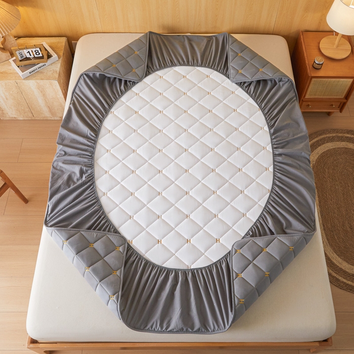 91家纺网 家纺一手货源 找家纺 芬晴家纺 2025新款A类母婴全棉H水洗棉床笠 H-岩灰