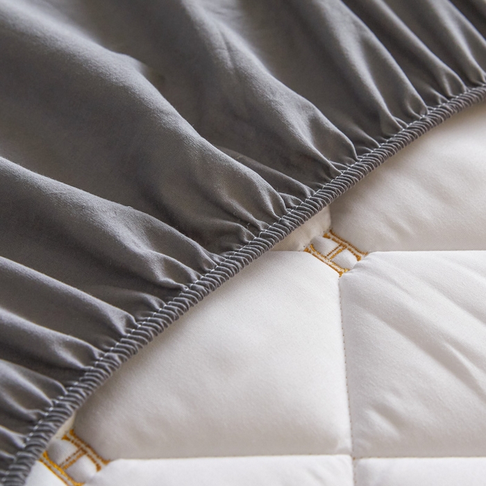 91家纺网 家纺一手货源 找家纺 芬晴家纺 2025新款A类母婴全棉H水洗棉床笠 H-岩灰