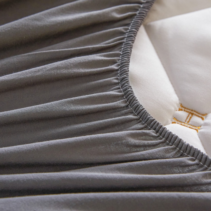 91家纺网 家纺一手货源 找家纺 芬晴家纺 2025新款A类母婴全棉H水洗棉床笠 H-岩灰