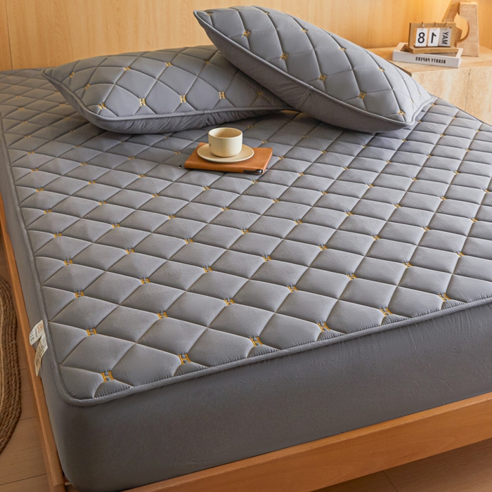 91家纺网 家纺一手货源 找家纺 芬晴家纺 2025新款A类母婴全棉H水洗棉床笠 H-岩灰