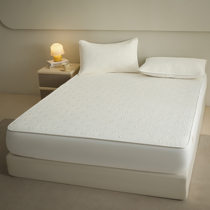 91家纺网 家纺一手货源 找家纺 （总）芬晴家纺 2025新款A类全棉夹棉水洗棉大豆床笠-花梦