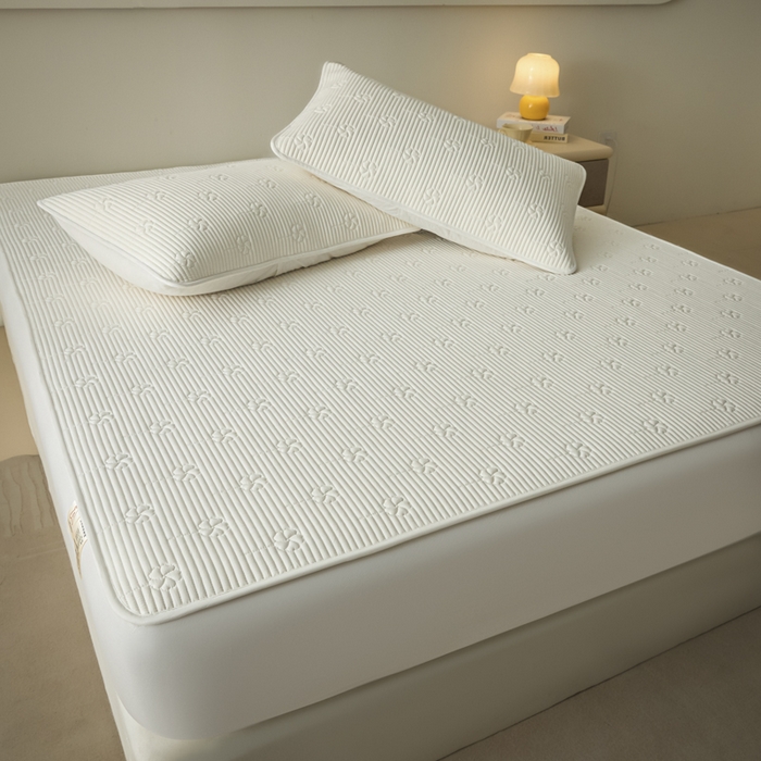 91家纺网 家纺一手货源 找家纺 （总）芬晴家纺 2025新款A类全棉夹棉水洗棉大豆床笠-花梦