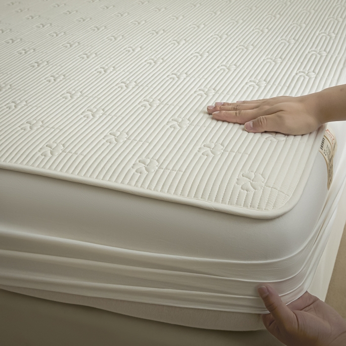 91家纺网 家纺一手货源 找家纺 （总）芬晴家纺 2025新款A类全棉夹棉水洗棉大豆床笠-花梦