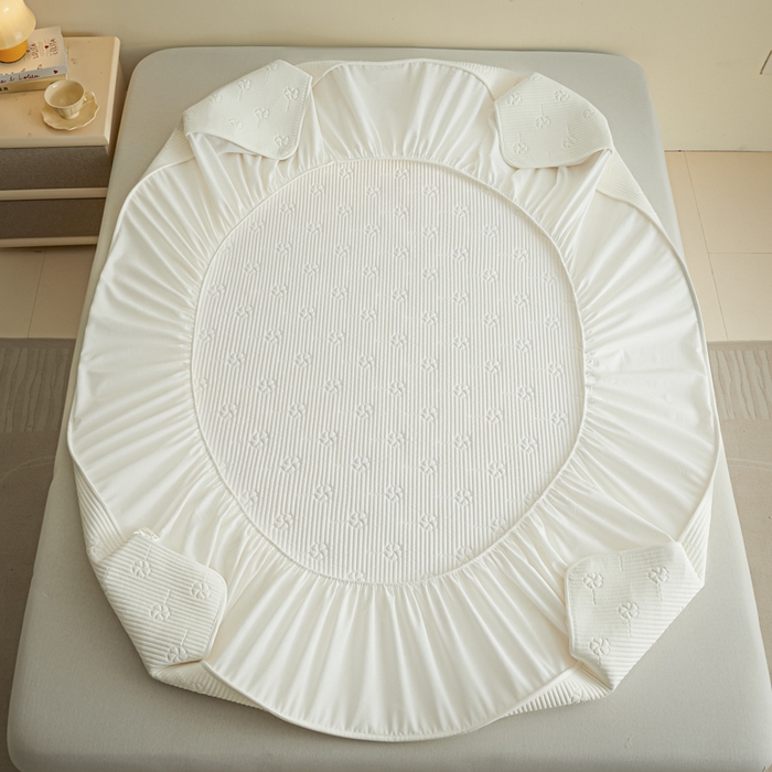 91家纺网 家纺一手货源 找家纺 （总）芬晴家纺 2025新款A类全棉夹棉水洗棉大豆床笠-花梦