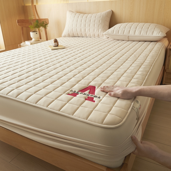 91家纺网 家纺一手货源 找家纺 芬晴家纺 2025新款A类母婴级防水床笠 A-卡其