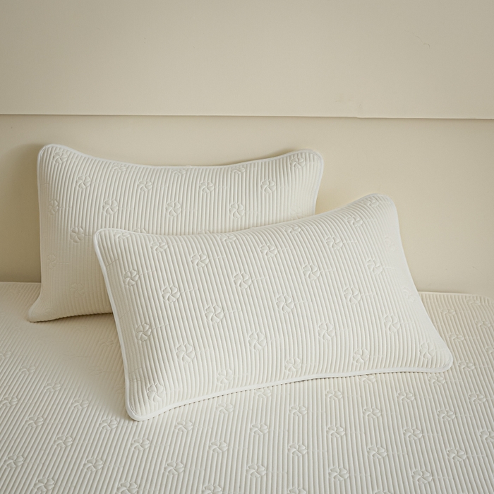 91家纺网 家纺一手货源 找家纺 芬晴家纺 2025新款A类全棉夹棉水洗棉大豆床笠-花梦 花梦-白