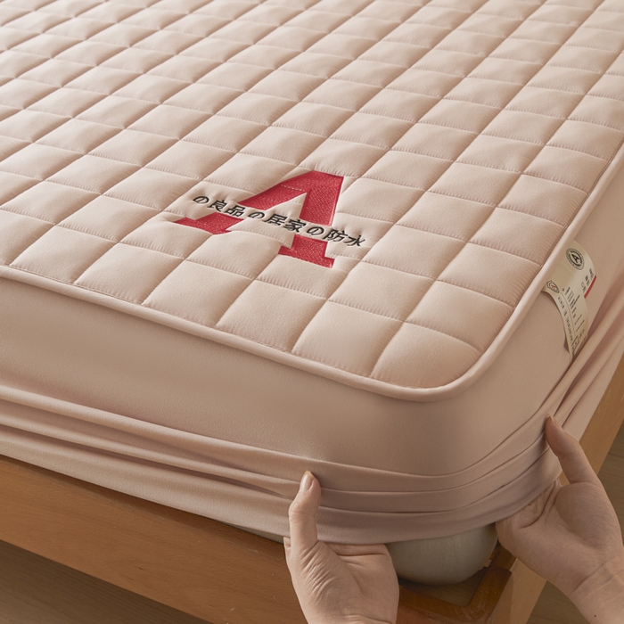 91家纺网 家纺一手货源 找家纺 芬晴家纺 2025新款A类母婴级防水床笠 A-豆沙粉