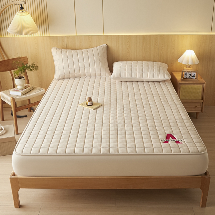 91家纺网 家纺一手货源 找家纺 芬晴家纺 2025新款A类母婴级防水床笠 A-卡其