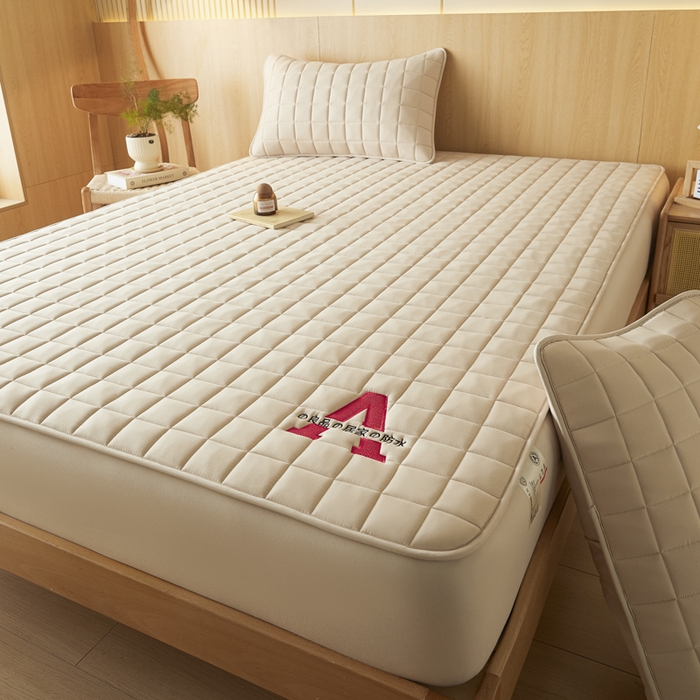 91家纺网 家纺一手货源 找家纺 芬晴家纺 2025新款A类母婴级防水床笠 A-卡其