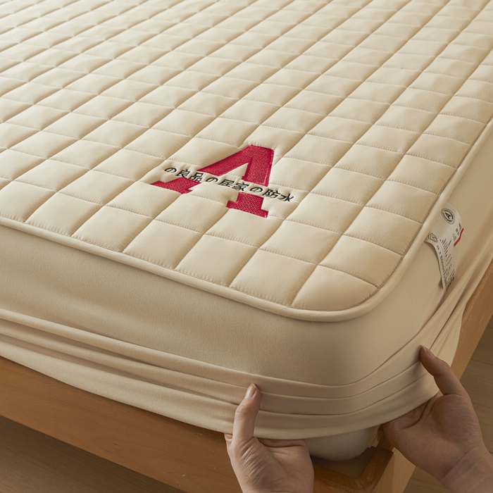 91家纺网 家纺一手货源 找家纺 芬晴家纺 2025新款A类母婴级防水床笠 A-卡其