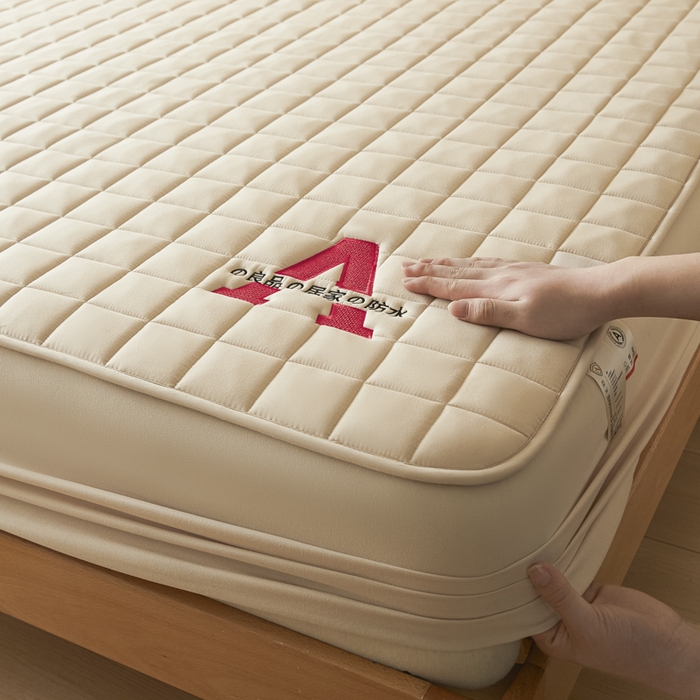 91家纺网 家纺一手货源 找家纺 芬晴家纺 2025新款A类母婴级防水床笠 A-卡其