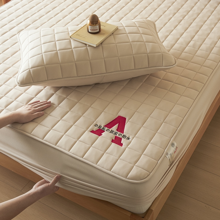 91家纺网 家纺一手货源 找家纺 芬晴家纺 2025新款A类母婴级防水床笠 A-卡其