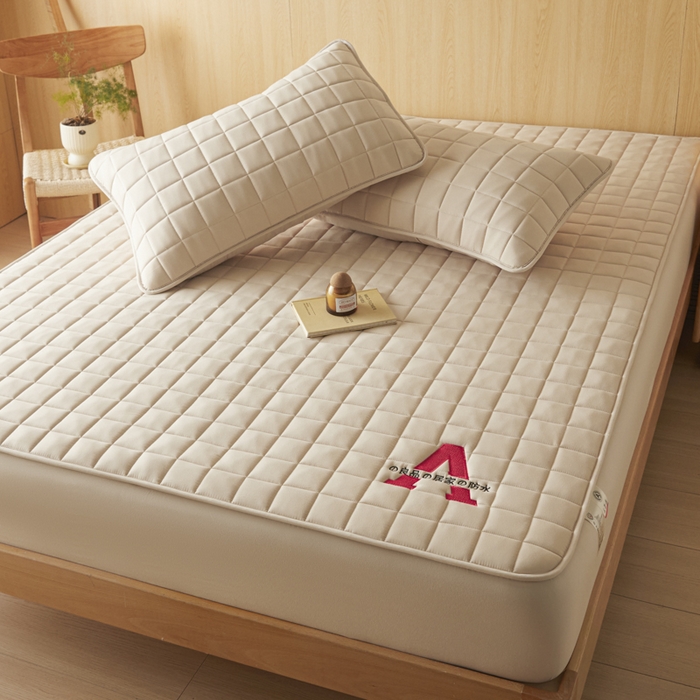 91家纺网 家纺一手货源 找家纺 芬晴家纺 2025新款A类母婴级防水床笠 A-卡其