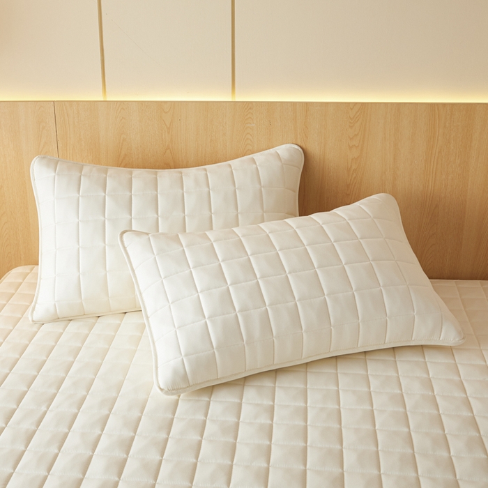 91家纺网 家纺一手货源 找家纺 芬晴家纺 2025新款A类母婴级防水床笠 A-米白