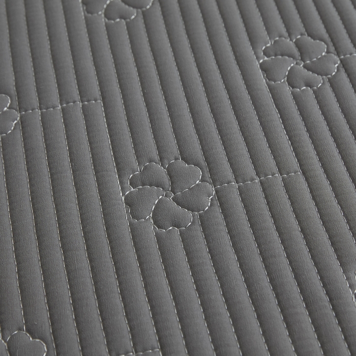 91家纺网 家纺一手货源 找家纺 芬晴家纺 2025新款A类全棉夹棉水洗棉大豆床笠-花梦 花梦-岩灰