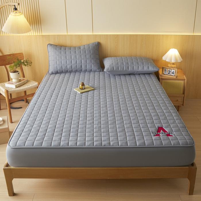 91家纺网 家纺一手货源 找家纺 芬晴家纺 2025新款A类母婴级防水床笠 A-星灰