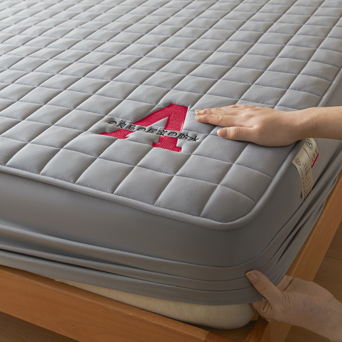 91家纺网 家纺一手货源 找家纺 芬晴家纺 2025新款A类母婴级防水床笠 A-星灰