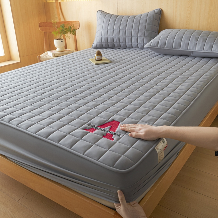 91家纺网 家纺一手货源 找家纺 芬晴家纺 2025新款A类母婴级防水床笠 A-星灰