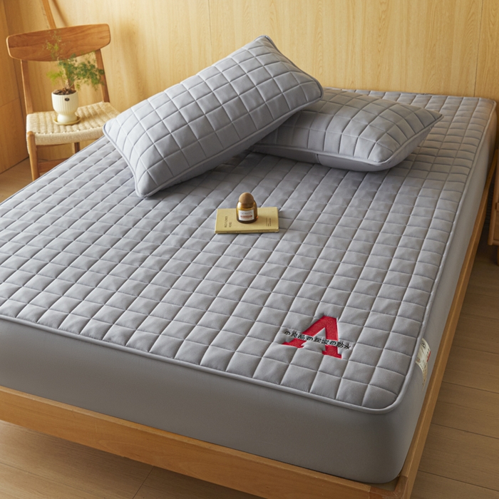 91家纺网 家纺一手货源 找家纺 芬晴家纺 2025新款A类母婴级防水床笠 A-星灰