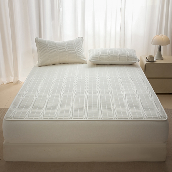 91家纺网 家纺一手货源 找家纺 （总）芬晴家纺 2025新款全棉水洗棉大豆床笠-芳华