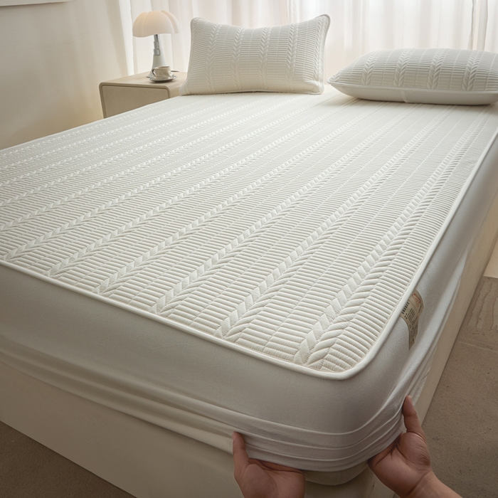 91家纺网 家纺一手货源 找家纺 （总）芬晴家纺 2025新款全棉水洗棉大豆床笠-芳华