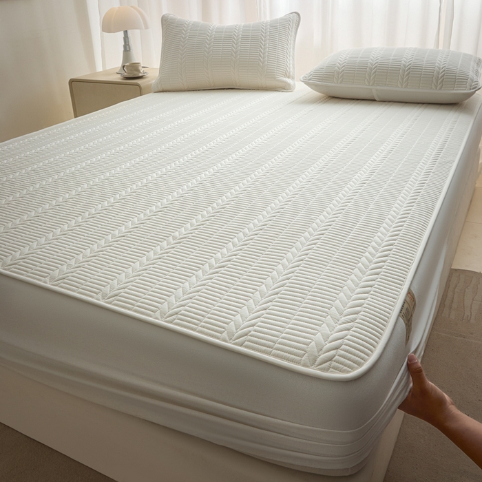 91家纺网 家纺一手货源 找家纺 （总）芬晴家纺 2025新款全棉水洗棉大豆床笠-芳华