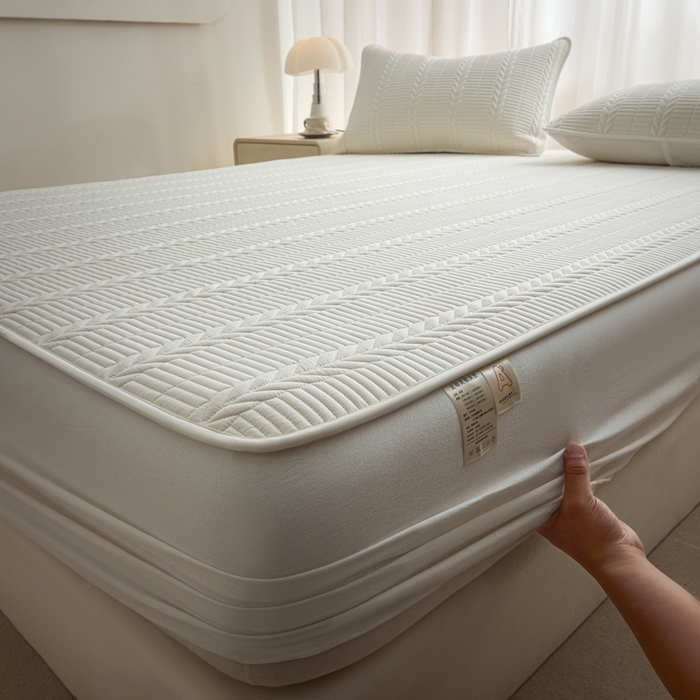 91家纺网 家纺一手货源 找家纺 （总）芬晴家纺 2025新款全棉水洗棉大豆床笠-芳华