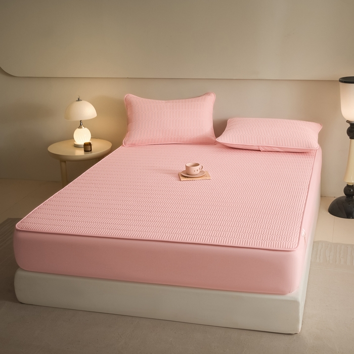 91家纺网 家纺一手货源 找家纺 （总）芬晴家纺 2025新款A类全棉水洗棉夹棉床笠-甜心