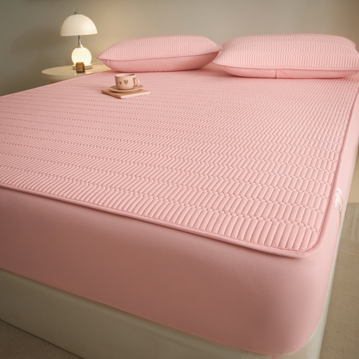 91家纺网 家纺一手货源 找家纺 （总）芬晴家纺 2025新款A类全棉水洗棉夹棉床笠-甜心