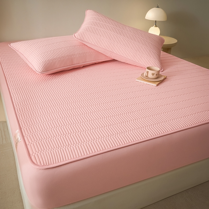 91家纺网 家纺一手货源 找家纺 （总）芬晴家纺 2025新款A类全棉水洗棉夹棉床笠-甜心