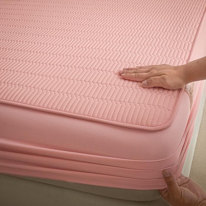 91家纺网 家纺一手货源 找家纺 （总）芬晴家纺 2025新款A类全棉水洗棉夹棉床笠-甜心