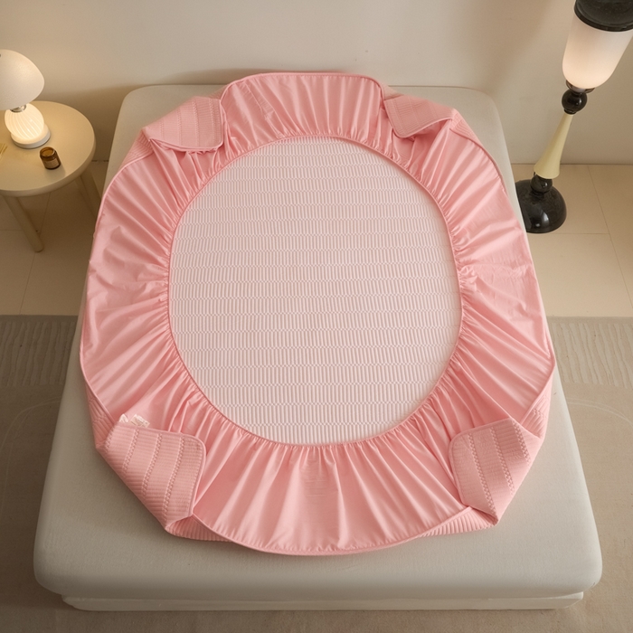 91家纺网 家纺一手货源 找家纺 （总）芬晴家纺 2025新款A类全棉水洗棉夹棉床笠-甜心