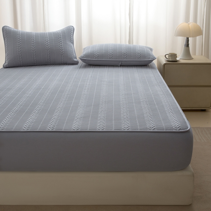 91家纺网 家纺一手货源 找家纺 （总）芬晴家纺 2025新款全棉水洗棉大豆床笠-芳华