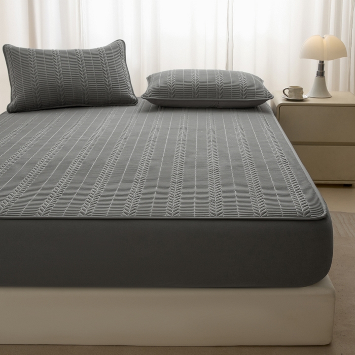 91家纺网 家纺一手货源 找家纺 （总）芬晴家纺 2025新款全棉水洗棉大豆床笠-芳华