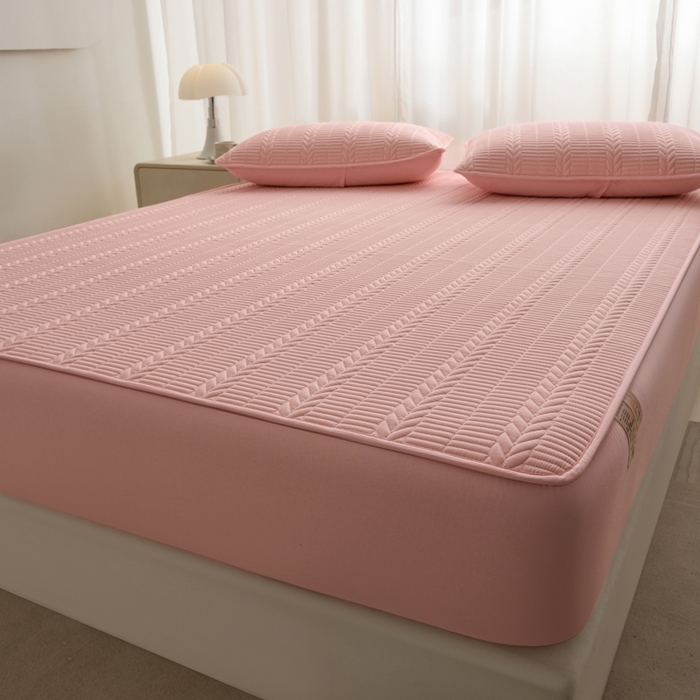 91家纺网 家纺一手货源 找家纺 芬晴家纺 2025新款全棉水洗棉大豆床笠-芳华 芳华-嫩粉