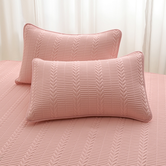 91家纺网 家纺一手货源 找家纺 芬晴家纺 2025新款全棉水洗棉大豆床笠-芳华 芳华-嫩粉