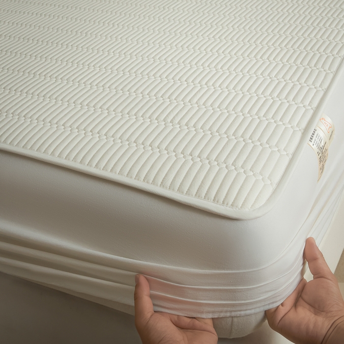 91家纺网 家纺一手货源 找家纺 芬晴家纺 2025新款A类全棉水洗棉夹棉床笠-甜心 甜心-白