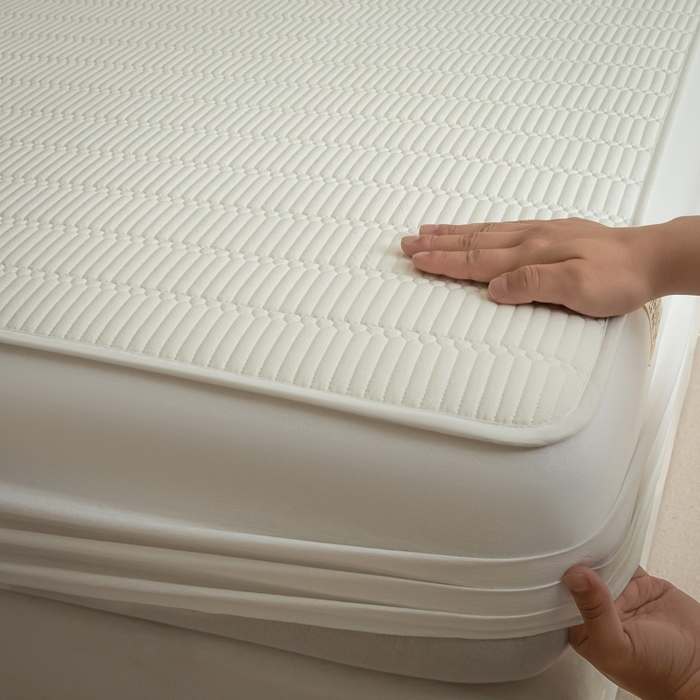 91家纺网 家纺一手货源 找家纺 芬晴家纺 2025新款A类全棉水洗棉夹棉床笠-甜心 甜心-白