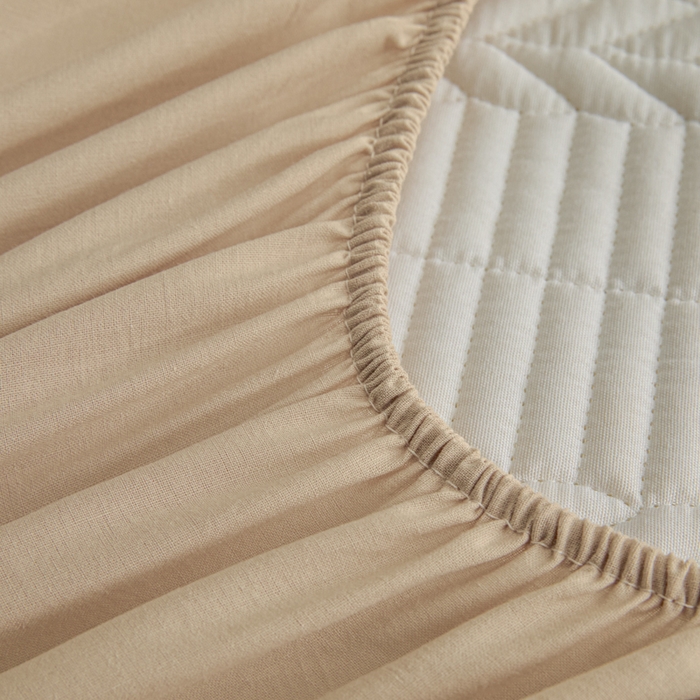 91家纺网 家纺一手货源 找家纺 芬晴家纺 2025新款全棉水洗棉大豆床笠-芳华 芳华-浅卡