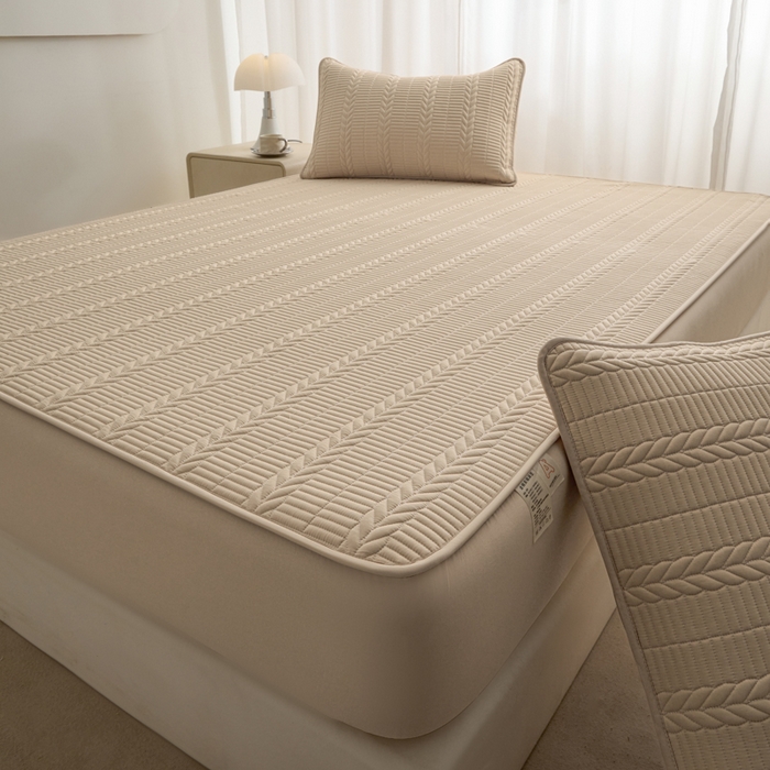 91家纺网 家纺一手货源 找家纺 芬晴家纺 2025新款全棉水洗棉大豆床笠-芳华 芳华-浅卡