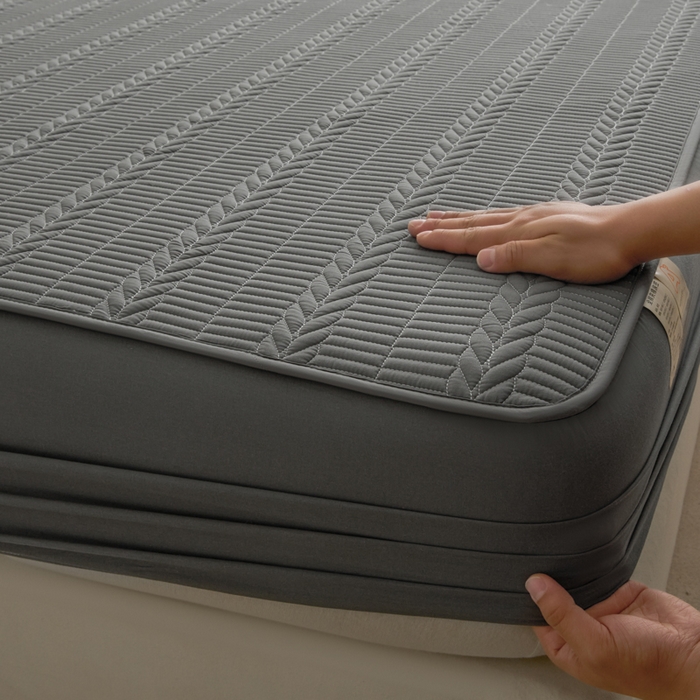 91家纺网 家纺一手货源 找家纺 芬晴家纺 2025新款全棉水洗棉大豆床笠-芳华 芳华-岩灰